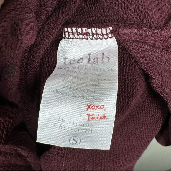 Frank & Eileen Tee Lab Fleece Jogger Sweatpants Vamp Maroon Red Frayed Small - Picture 6 of 7